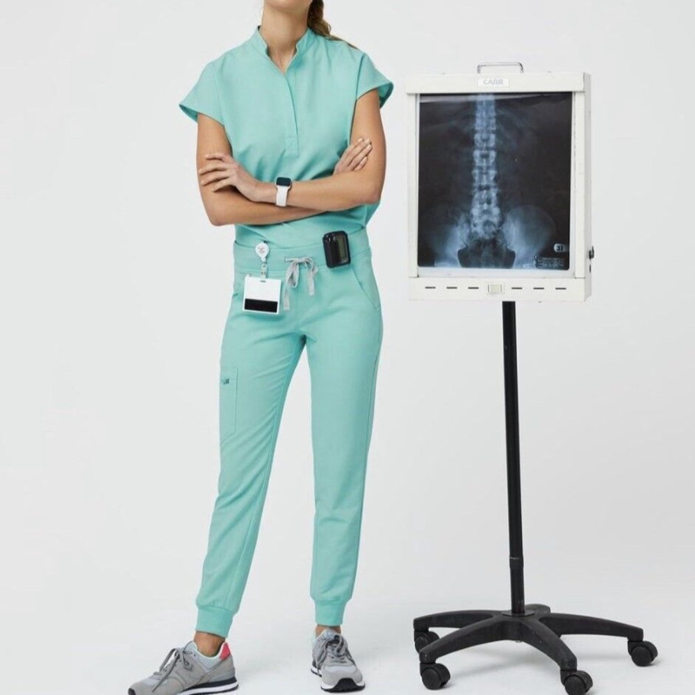 Figs Fresh Aqua Rafaela Top and Zamora Pants